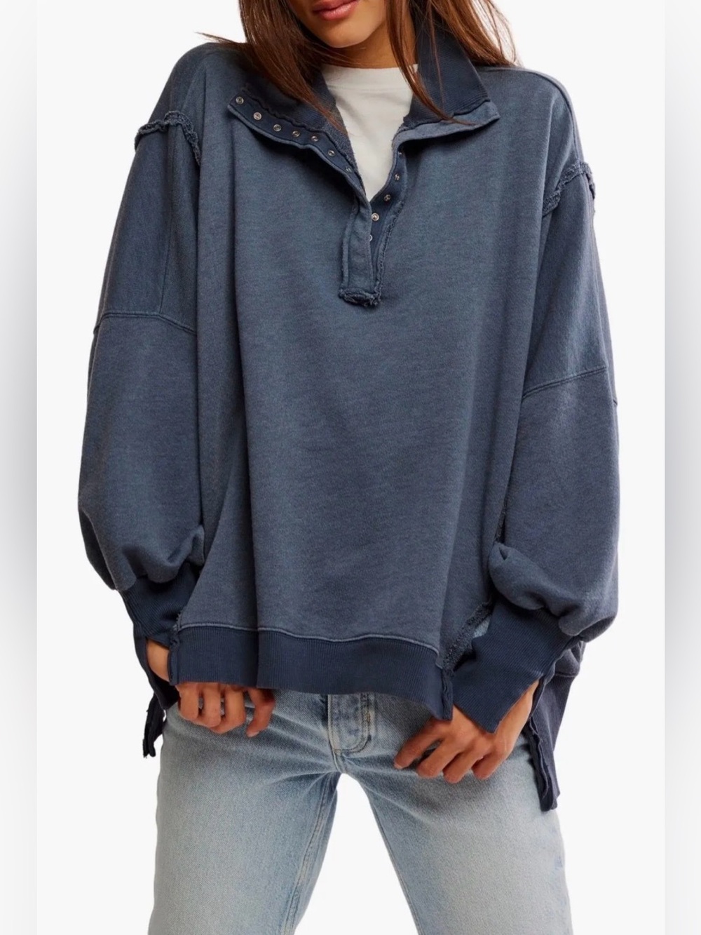 Free People Camden Henley Sweatshirt - Picture 2 of 7